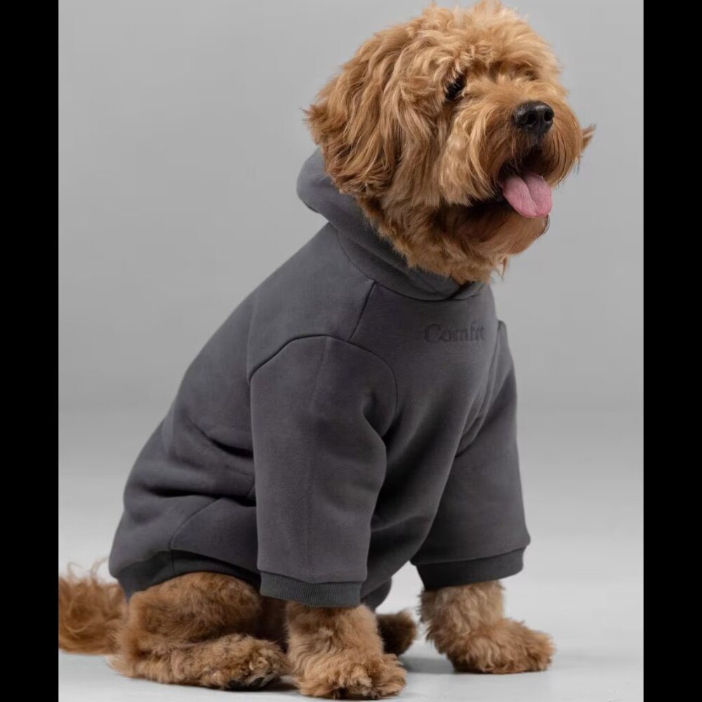 NWT- Comfrt Size M Signature Paw Hoodie - Steel Grey - cat dog pet collection